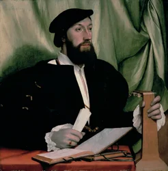 Gentiluomo sconosciuto con libri di musica e liuto, c.1534