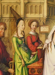 Dettaglio della rappresentazione di Cristo nel Tempio, 1500