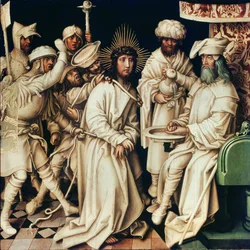 Pilato che si lava le mani, pannello sinistro di un trittico, 1496