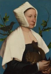 Una signora con uno scoiattolo e uno storno (Anne Lovell) 