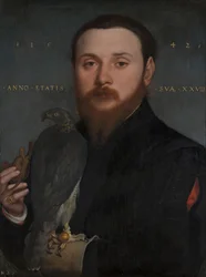 Ritratto di un nobile con un falco, 1542