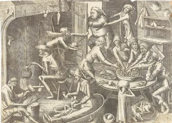 La cucina dei poveri (dopo Pieter Brueghel I, ca 1563)