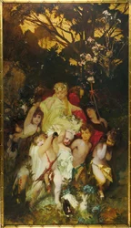 Amoretti moderni, trittico, pannello centrale, 1868