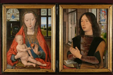 Dittico di Maarten van Nieuwenhove (pittura su pannelli di quercia)