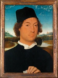 Ritratto di uomo sconosciuto, con paesaggio (ansimante)