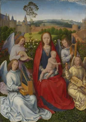 Pannello di un dittico: Maria nel roseto