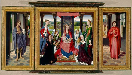 La Vergine con il Bambino e santi e donatori, 1478 circa (olio su rovere)