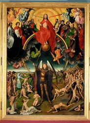 Trittico con il Giudizio Universale, pannello centrale: Giudizio e pesatura delle anime (trittico su tavola)