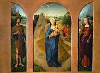 Trittico con la Madonna e il bambino durante il ...