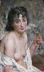 Ragazza con champagne