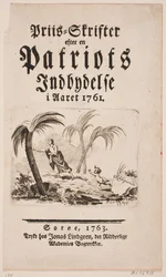 Frontespizio con vignetta per "Priis-Skrifter efter en Patriots Indbydelse i Aaret 1761"
