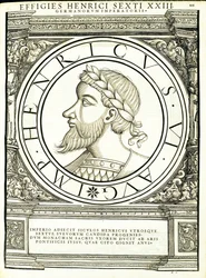Enrico VI, illustrazione da Imperatorum romanorum omnium orientalium et occidentalium verissimae imagines ex antiquis numismatis, xilografia di Rudolph Wyssenbach, stampata da Andreas Gesner, Zurigo
