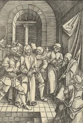 Cristo davanti ad Anna, da Speculum passionis domini nostri Ihesu Christi, 1507