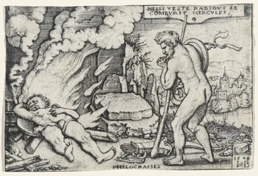 Morte di Ercole, 1548 (incisione su carta vergata montata su cartone)