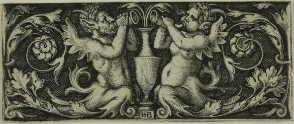 Ornamento con due tritoni, da Quattro Vignette