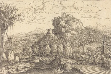 Paesaggio con un castello al centro, 1553