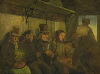 Viaggiatori in un compartimento di terza classe