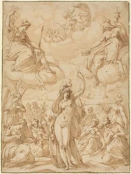 Allegoria di Minerva come capo delle Muse, nel 1575 o prima (penna e inchiostro)