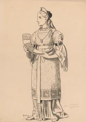 Bozzetto di costume per Gudrun