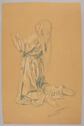 Studio di una donna inginocchiata