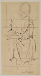 Studio di una figura seduta in una lunga veste