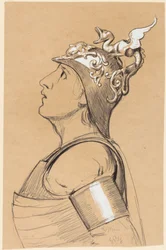 Valchiria (studio di costume per Bayreuth), testa con elmo