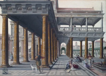 Capriccio architettonico con figure