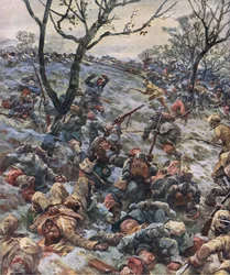 Il crollo della linea del fronte francese, da The Illustrated History of the World War 1914-1915 pub. da Union Berlagsefellfchaft