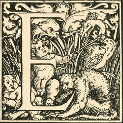 E - Un alfabeto di Hans Weiditz, c. 1520-1521, 1908
