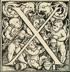 X - Un alfabeto di Hans Weiditz, c1520-1521, 1908