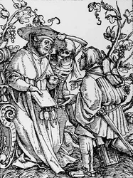 La Morte e il Cardinale, da La Danza della Morte, inciso da Hans Lutzelburger, c.1538