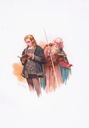 Amleto e Polonio (illustrazione da Amleto)