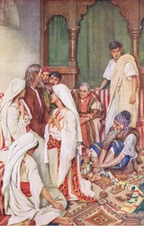 La predicazione di Agabo, illustrazione da Harold Copping Pictures: The Crown Series, c.1920s