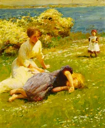Giovani Ragazze su una Scogliera