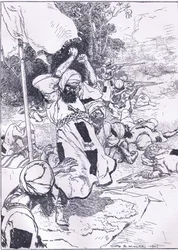 La morte del Khalifa, illustrazione da Cassells History of England, 1900