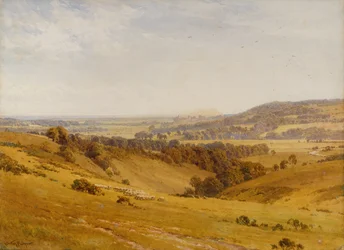 Una vista lontana del castello di Arundel