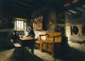 Interno della fattoria Bretagna (olio)