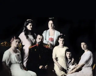 Ritratto della famiglia imperiale russa, fotografia intorno al 1910-1915