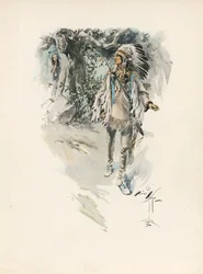 La canzone di Hiawatha di Longfellow (litografia a colori)