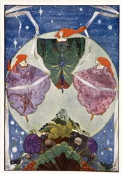 Fate: "Danzavano con scialli tessuti di nebbia e chiaro di luna": La collina degli elfi - in "Fiabe" di Hans Christian Andersen, ill. di Harry Clarke