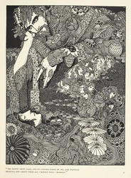 «La terra si fece oscura e le sue figure mi passarono davanti, come ombre fugaci ... Morella.» Illustrazione per il racconto «Morella».