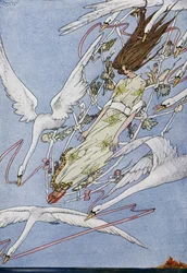 I cigni selvatici, fiaba di Hans Christian Andersen (1805-1875), illustrazione di Harry Clarke (1890-1931)