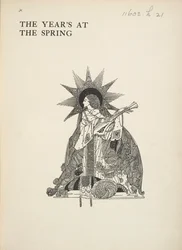 Illustrazione senza titolo. Una donna che suona uno strumento musicale