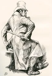 Bill Sikes. Illustrazione di Harry Furniss per il romanzo di Charles Dickens Oliver Twist, dalla The Testimonial Edition, pubblicata nel 1910.