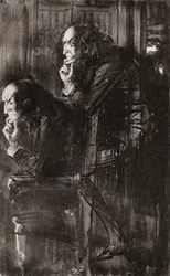 Illustrazione per il romanzo di Charles Dickens Il patto del fantasma