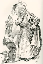 Maggiore Tpschoffki. Illustrazione di Harry Furniss per una storia di Natale di Charles Dickens, Entrare in società, dall