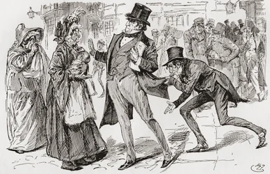 Mr. Jaggers e i suoi clienti. "Mr. Jaggers si fermò improvvisamente, e rivolgendosi alle due donne con scialli, disse, "Oh! Amelia, è vero?" "Sì, Mr Jaggers." "Ma per me," rispose, "non saresti qui. Dì un