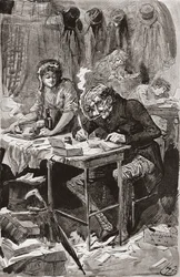 Il mendicante scrittore di lettere (illustrazione per il romanzo Grandi Speranze di Charles Dickens, edizione Testimonial, 1910)