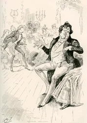 I Turveydrop, Senior e Junior. Illustrazione di Harry Furniss per il romanzo di Charles Dickens 