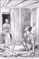 Il suo sonno fu disturbato da un rumore sopra il soffitto (da Altre storie di Raiko) (litografia)